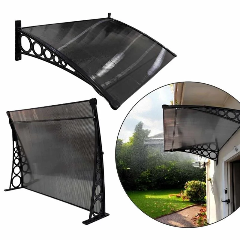 Toldo de Policarbonato para Porta e Janela 1,00 a 3,50 m - Kit Completo